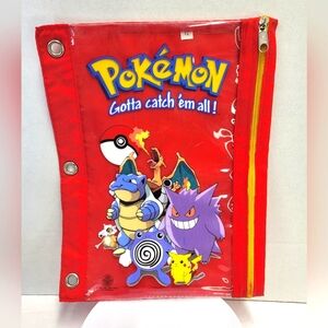 Vintage 1998 Nintendo Pokémon Pikachu Pencil Pouch for 3 Ring Binder  Pokémon